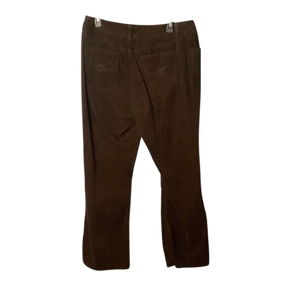 Chicos Women Brown Corduroy Pants Size 2 Large Short Cotton Blend Trousers - Picture 2 of 5